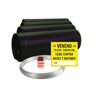 Pack Profesional: 10 Tubos Ratox 25 + Alambre + Cebo + Sticker