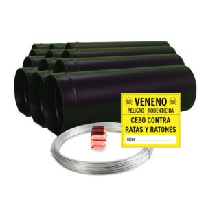 Pack Profesional: 40 Tubos Ratox 25 + Alambre + Cebo + Sticker